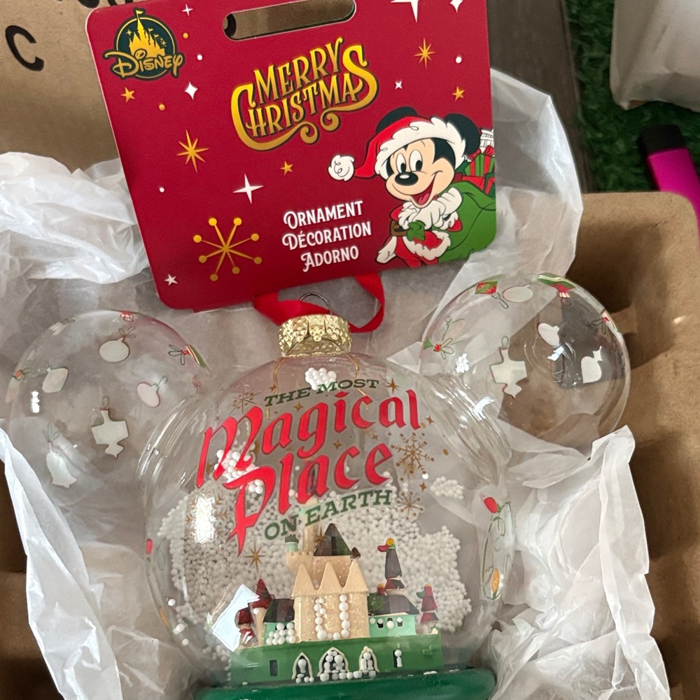 Disney Magical Place Ornament - Red, Green, and Gold